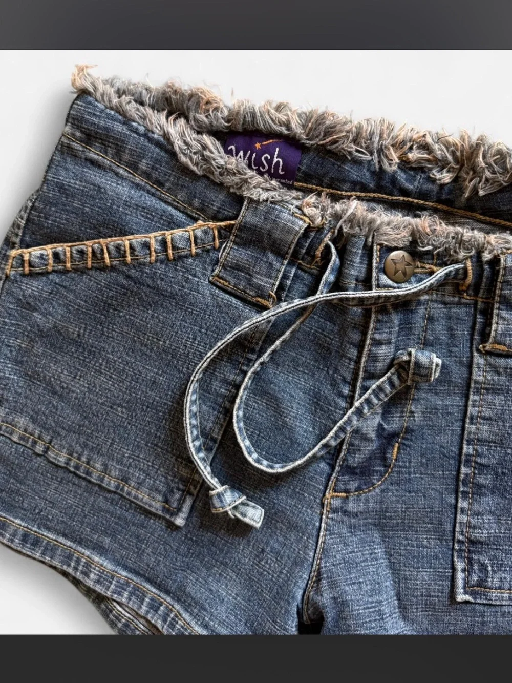 Vintage Denim Shorts with Unique Detailing <3